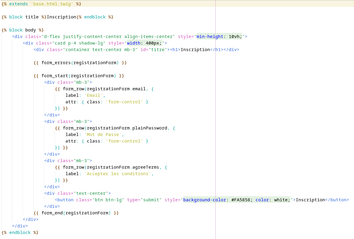 Formulaire Inscription Twig